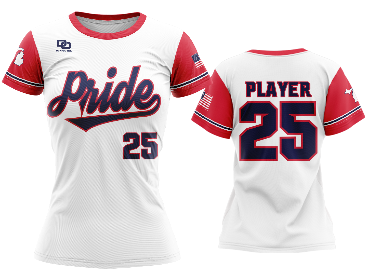 Custom Womens Crew Jersey - White TRD