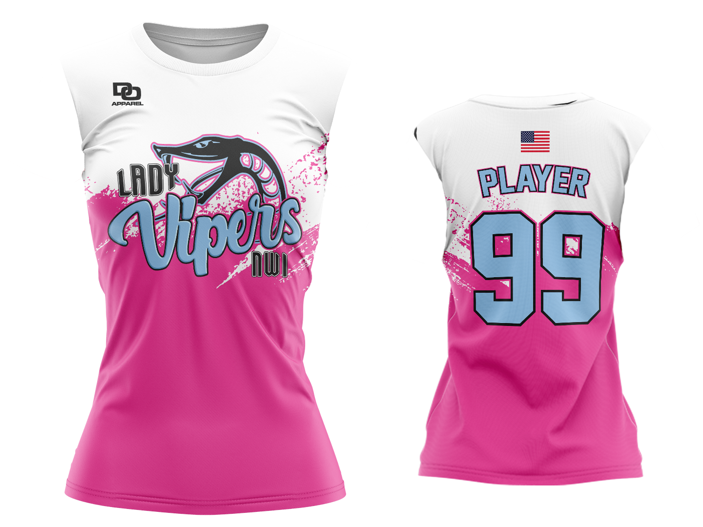 Custom Womens Sleeveless Crew Jersey -