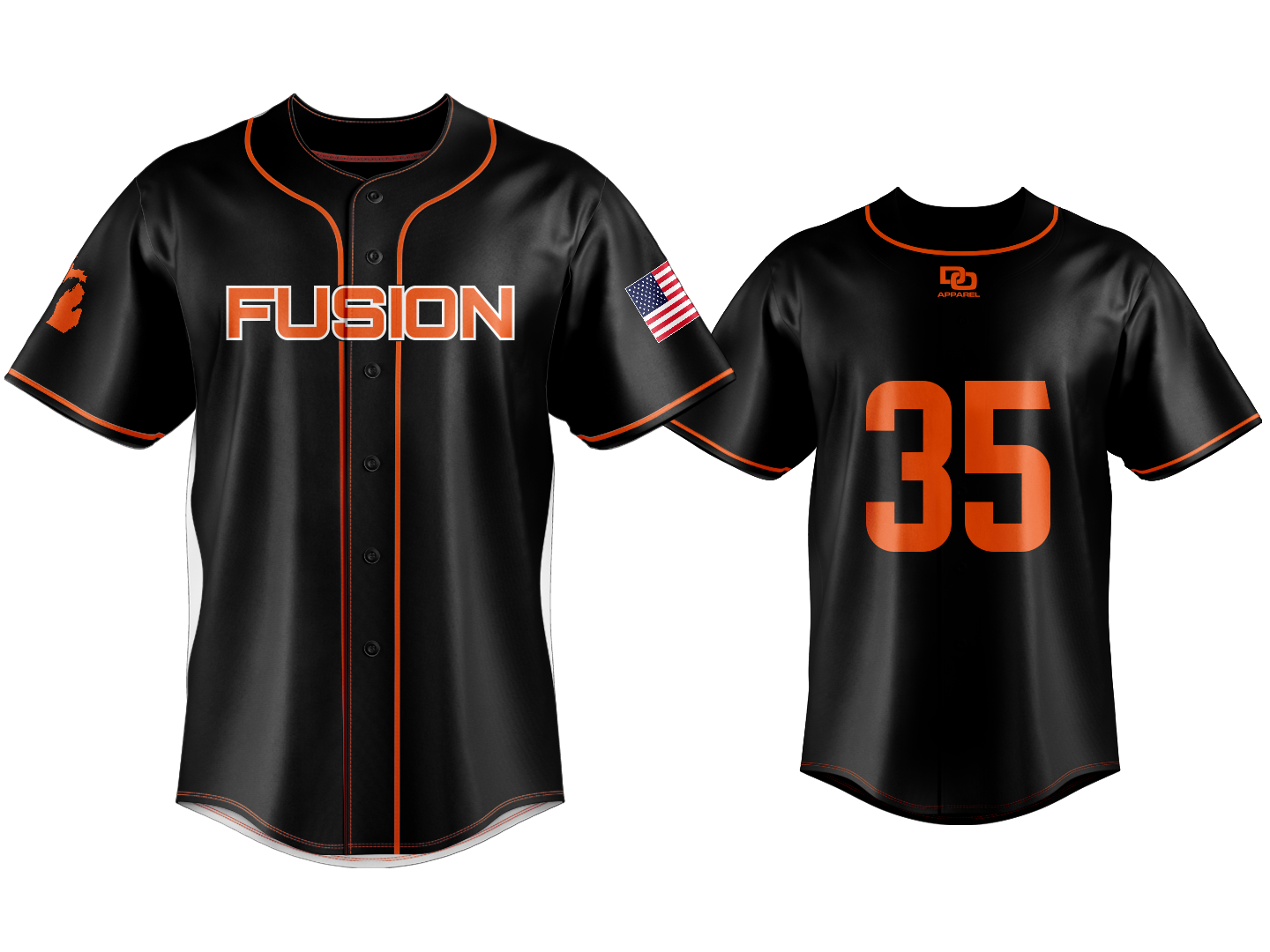 Custom Button Up Jersey - Black