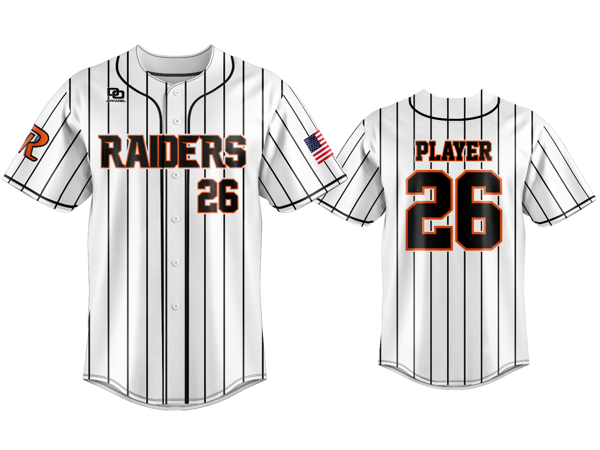 Custom Button Up Jersey - White Pinstripe