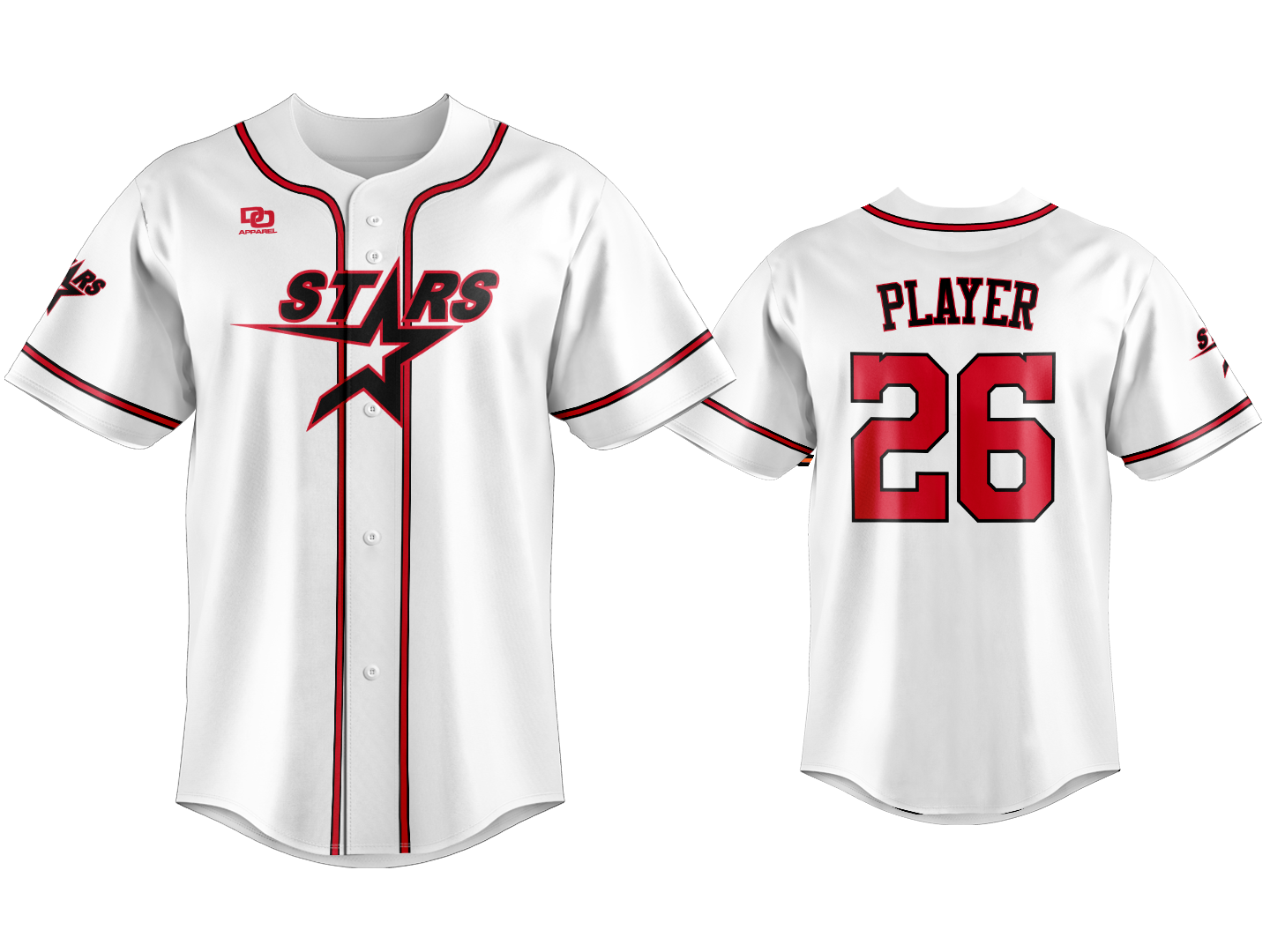 Custom Button Up Jersey - White