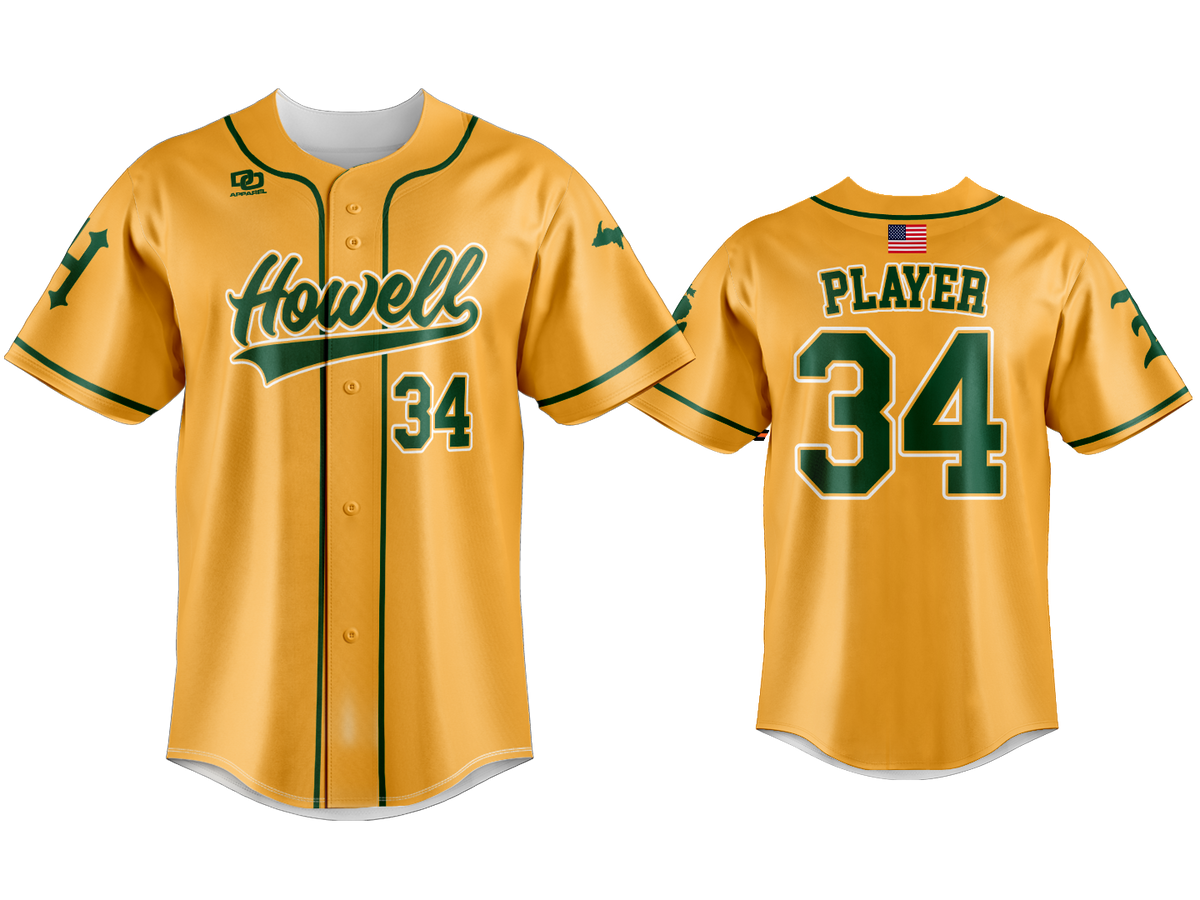 Custom Button Up Jersey - Athletic Gold