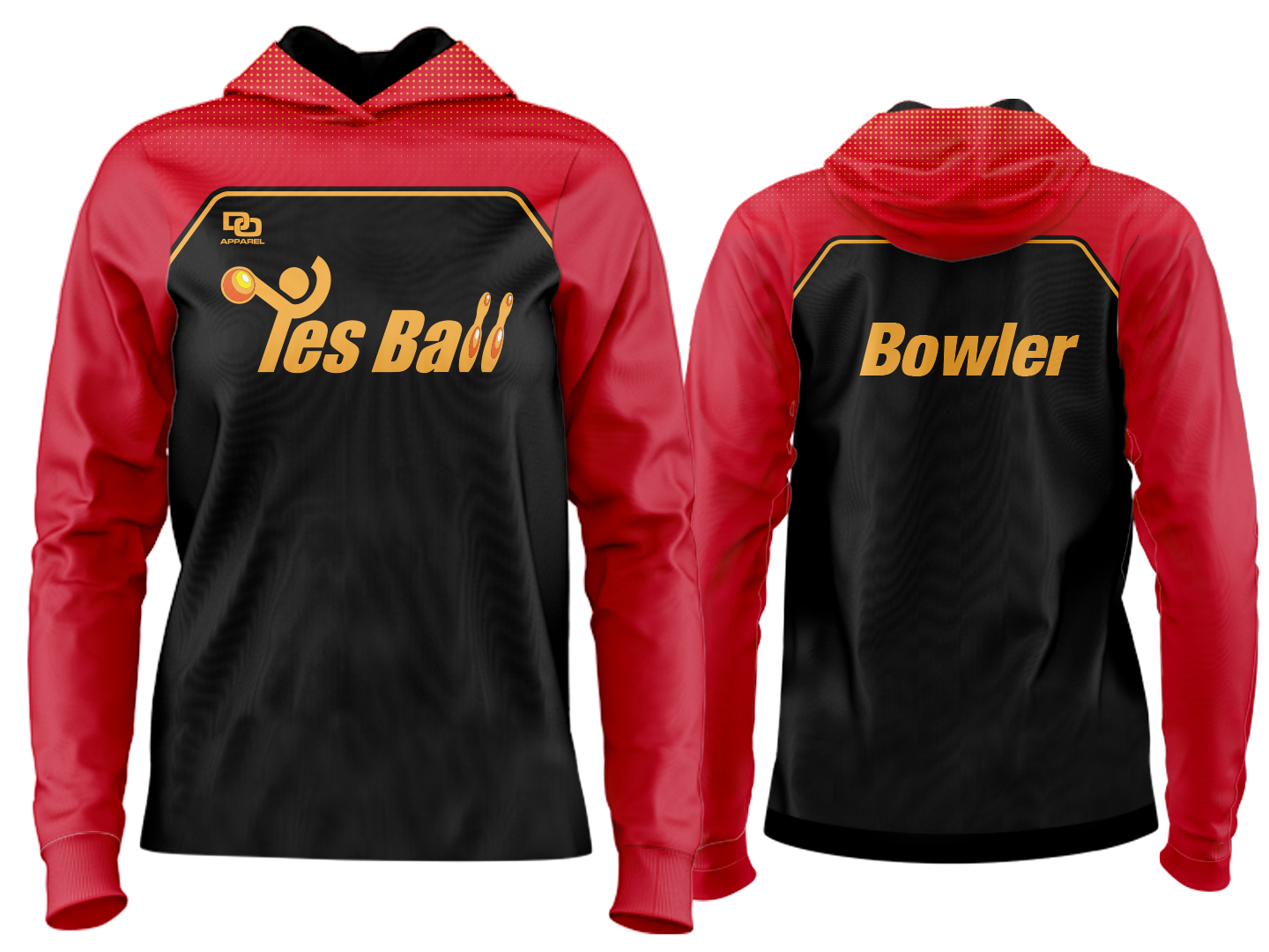 Custom Team Hoodie - Black/Red