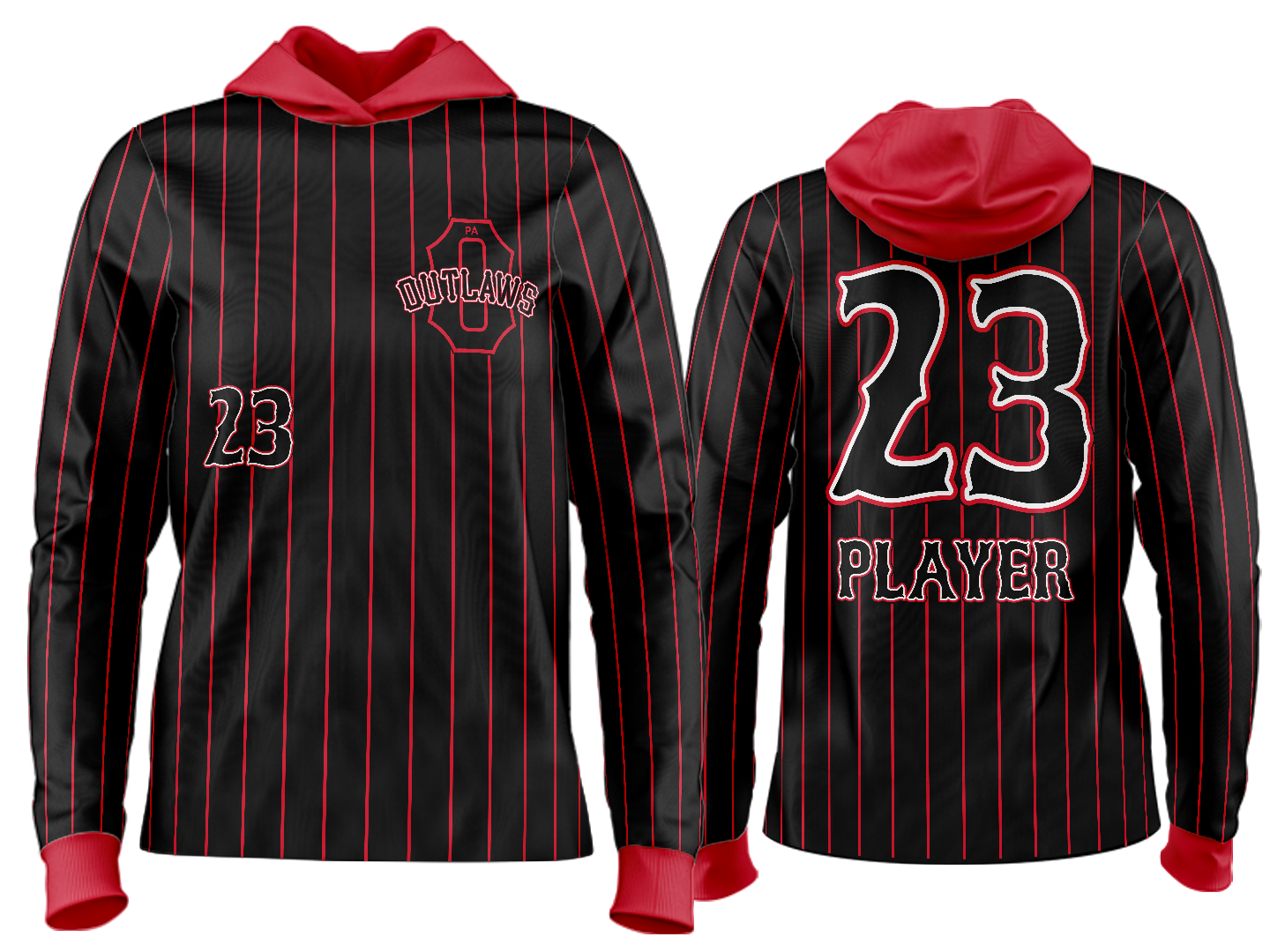 Custom Team Hoodie - Black Pinstripe