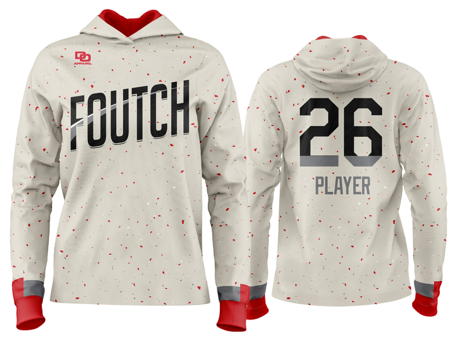 Custom Team Hoodie - Ivory Splatter