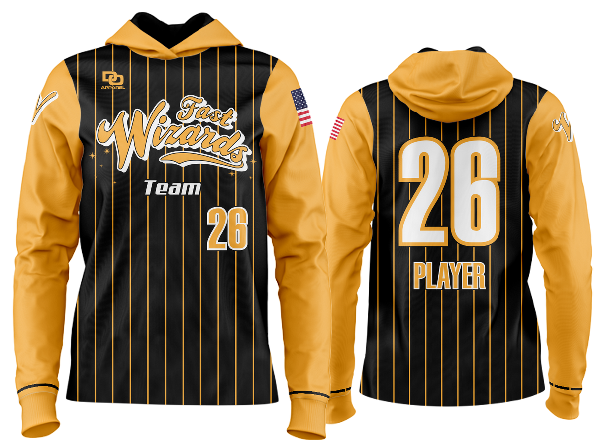 Custom Team Hoodie - Gold Pinstripe