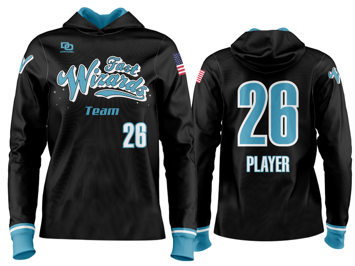 Custom Team Hoodie - Black/Columbia
