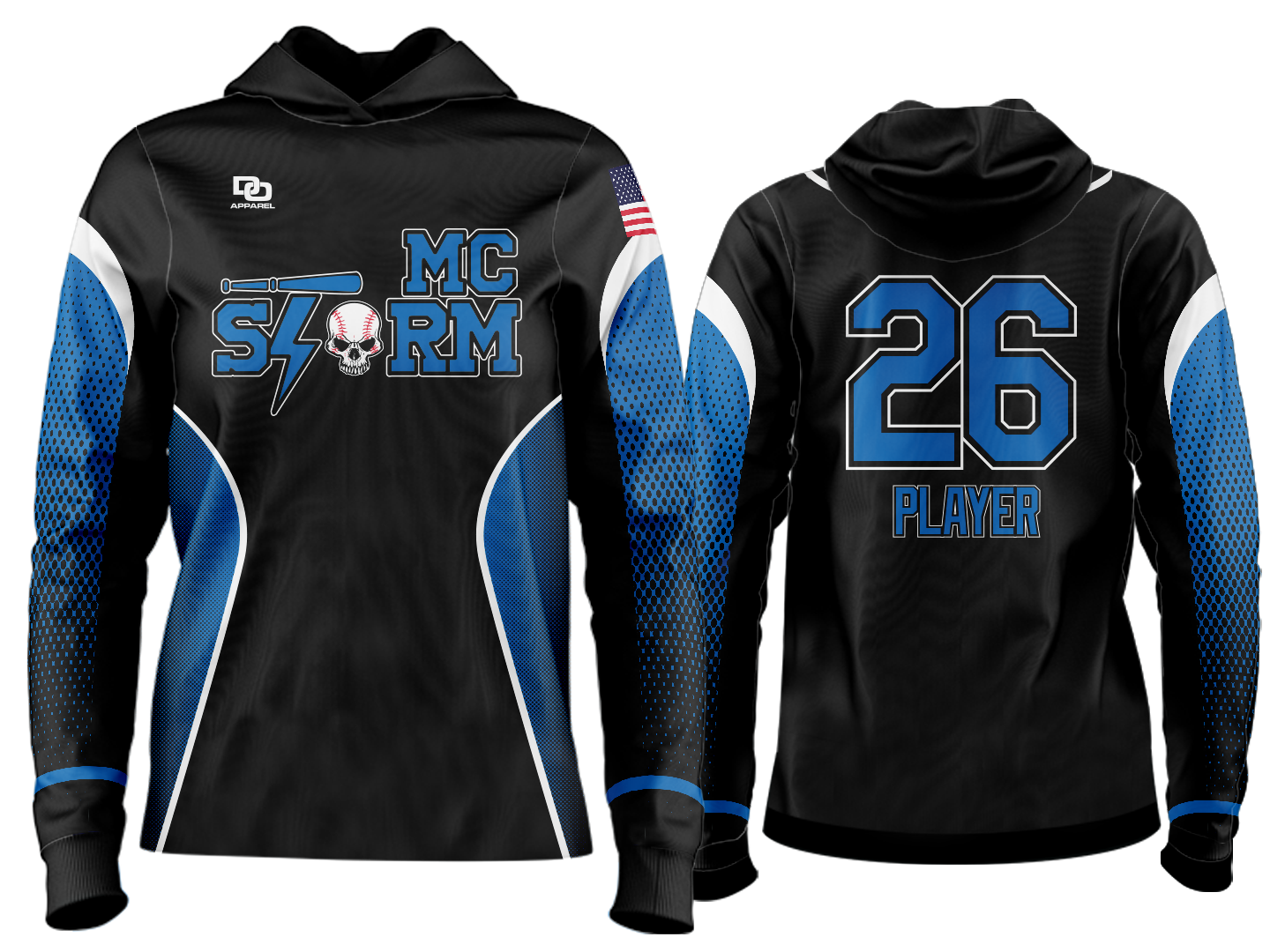 Custom Team Hoodie - Black Fade
