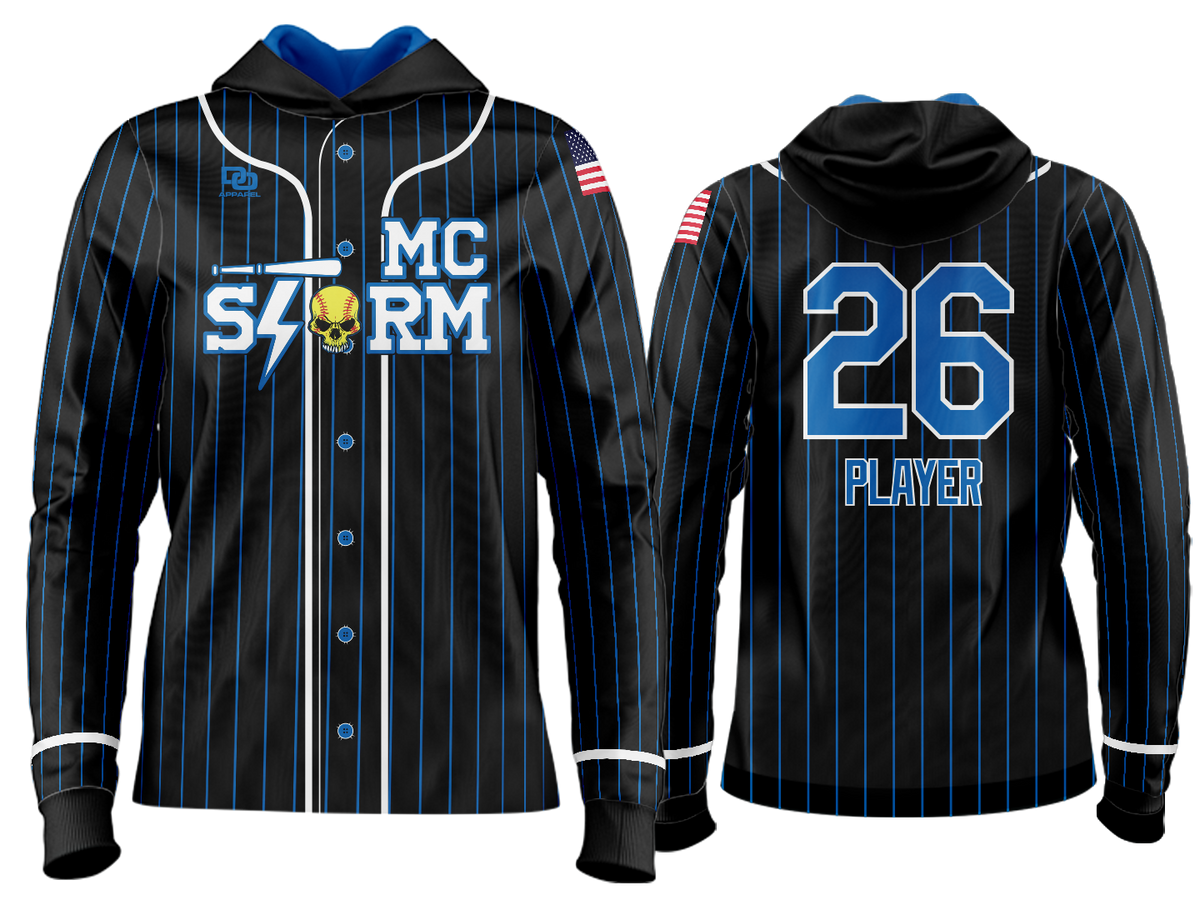 Custom Team Hoodie - Black Pinstripe