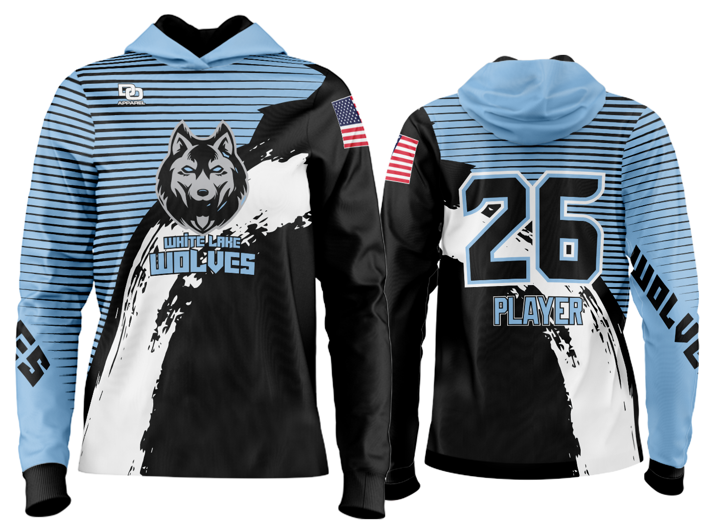 Custom Team Hoodie - Brush Lines