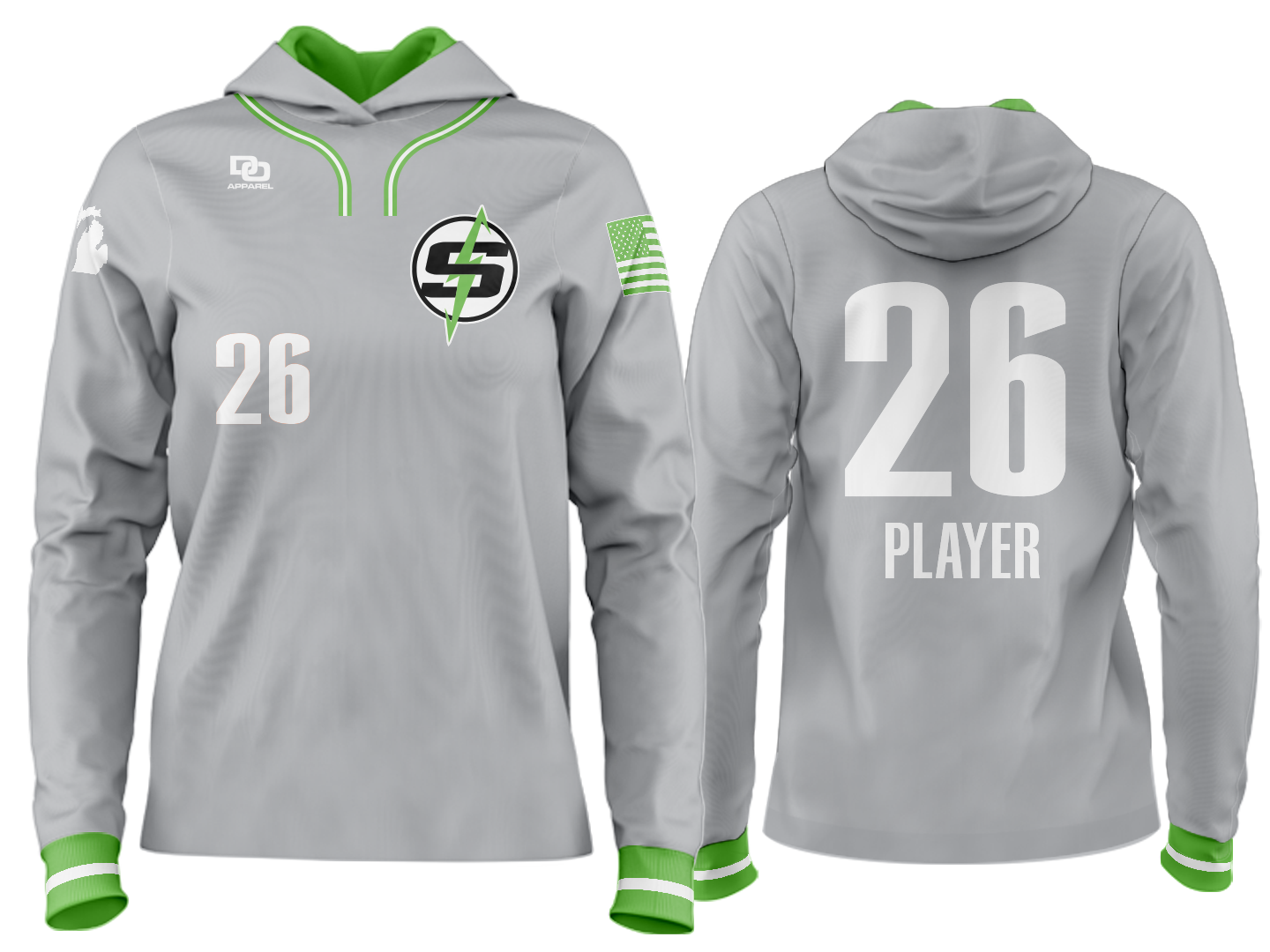 Custom Team Hoodie - Silver