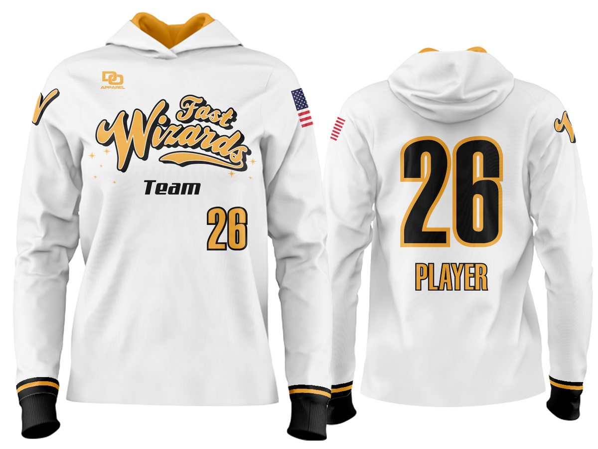 Custom Team Hoodie - White/Gold
