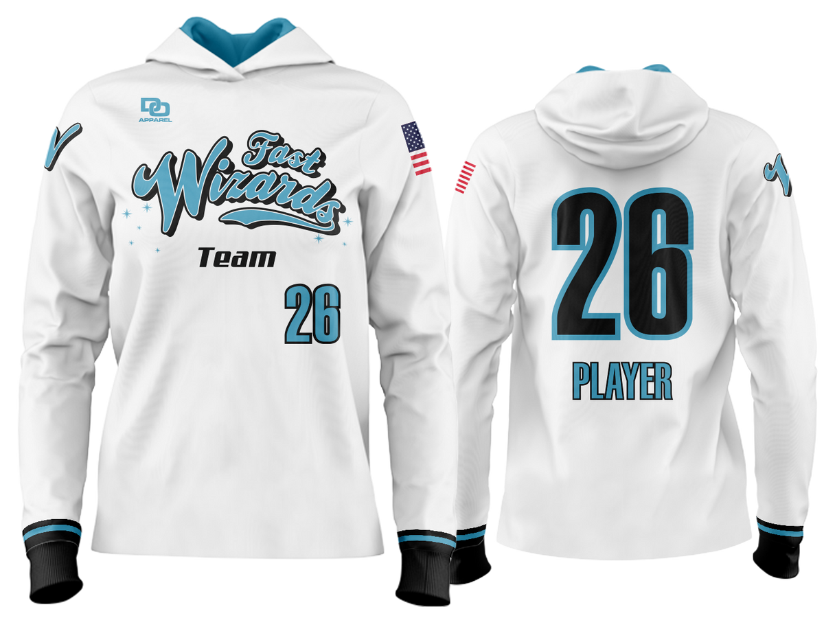 Custom Team Hoodie - White/Columbia