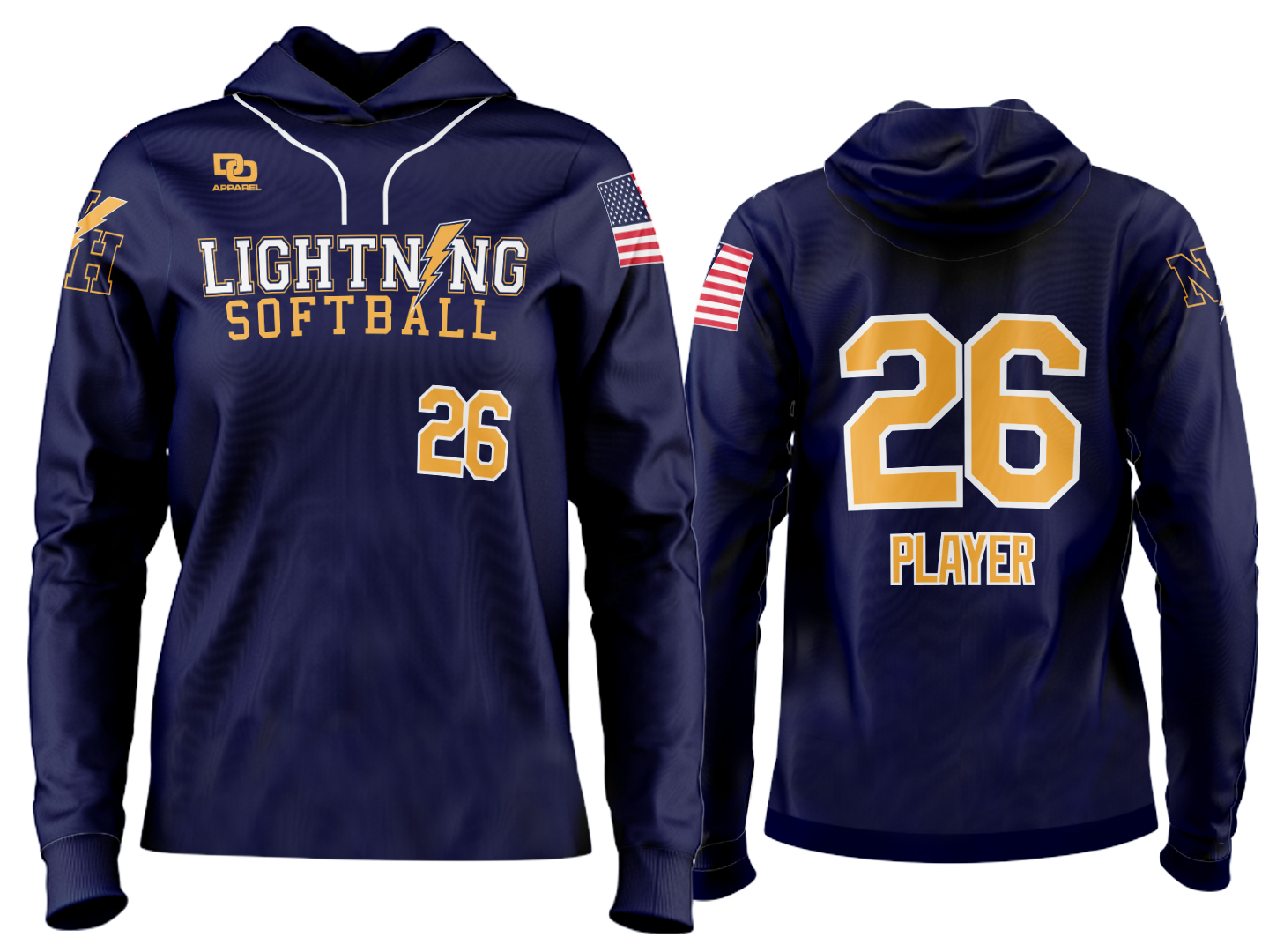 Custom Team Hoodie - Navy Opt 2