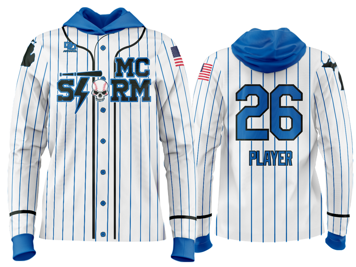 Custom Team Hoodie - White Pinstripe