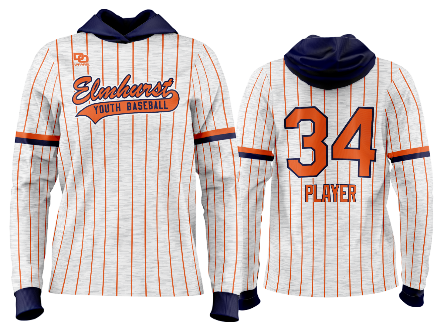 Custom Team Hoodie - EYB Heather Pinstripe