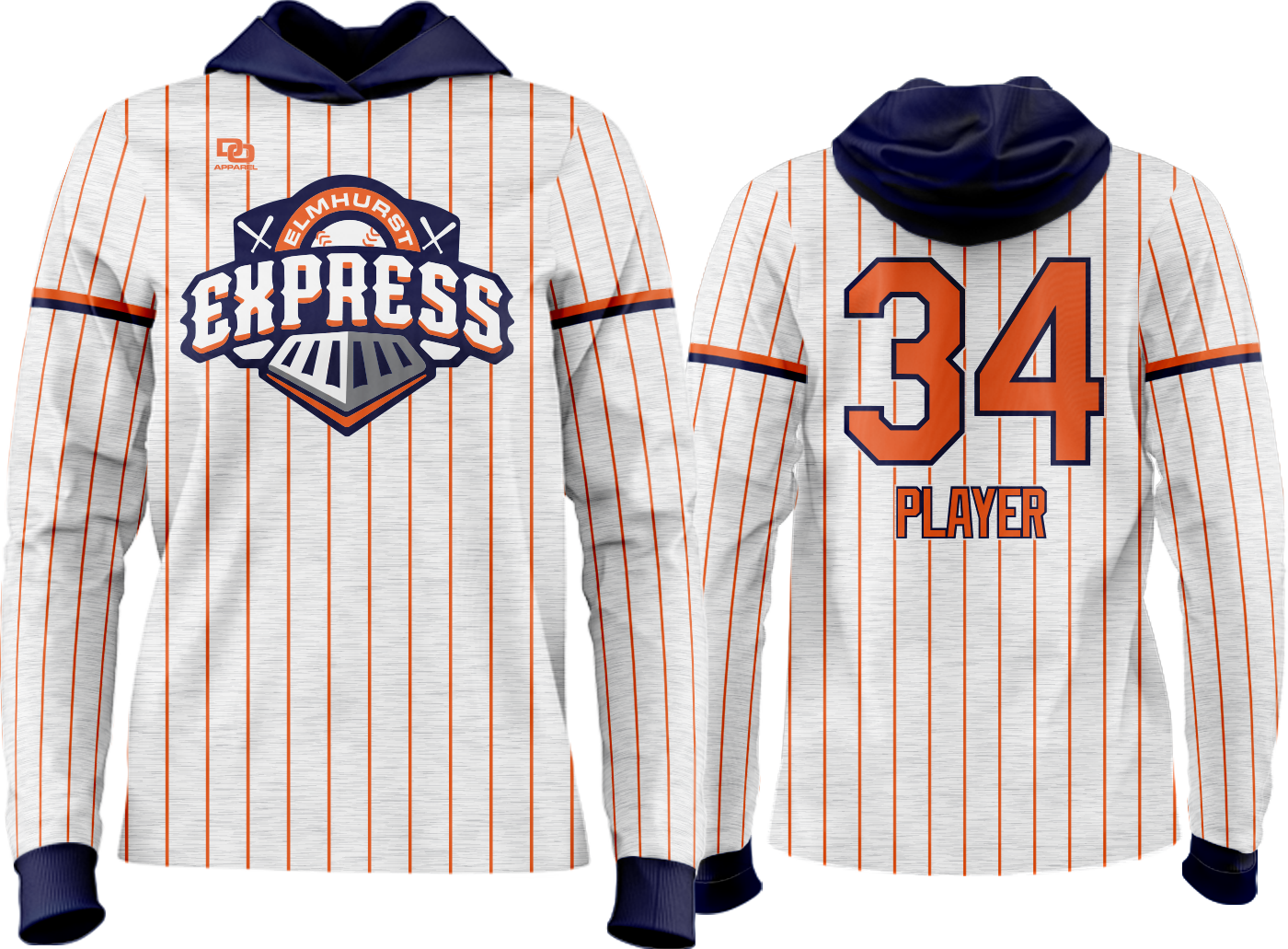 Custom Team Hoodie - Express Heather Pinstripe