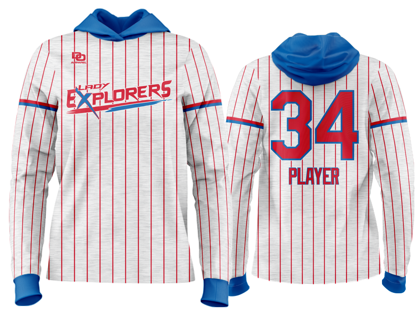 Custom Team Hoodie - Heather Pinstripe