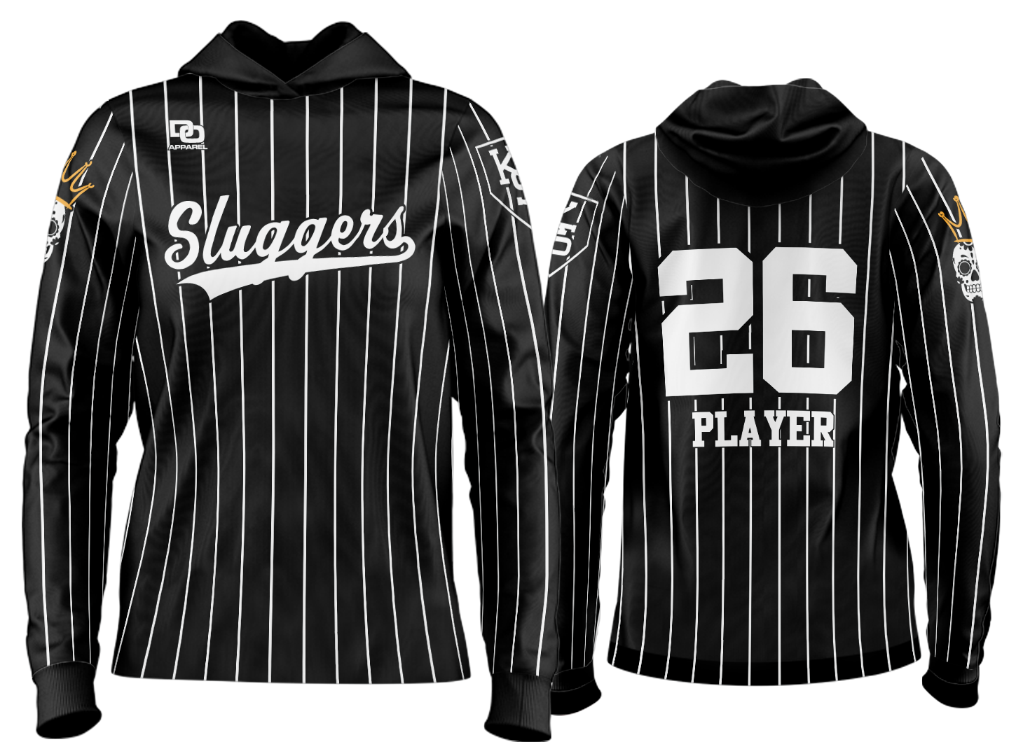 Custom Team Hoodie - Black Pinstripe