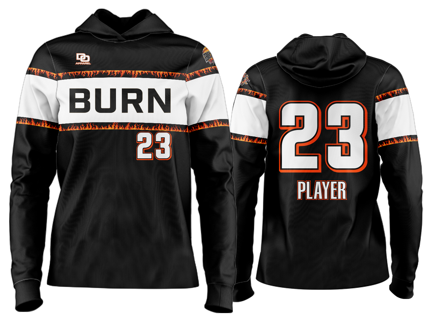 Custom Team Hoodie -Black/White