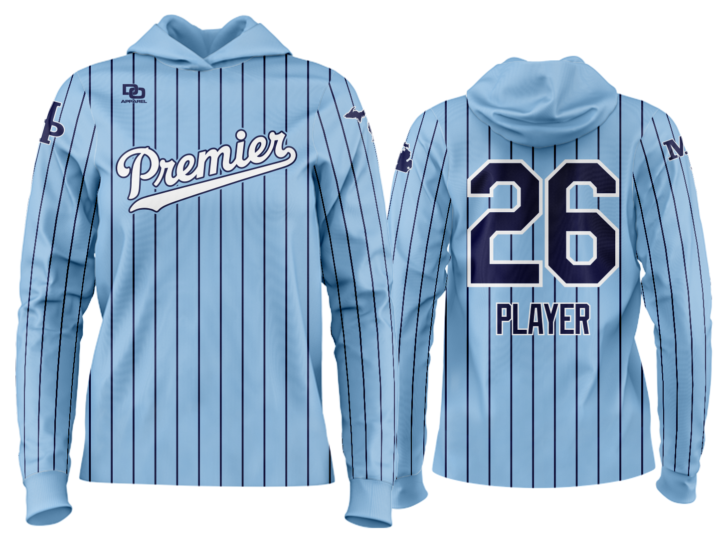 Custom Team Hoodie - Columbia Pinstripe