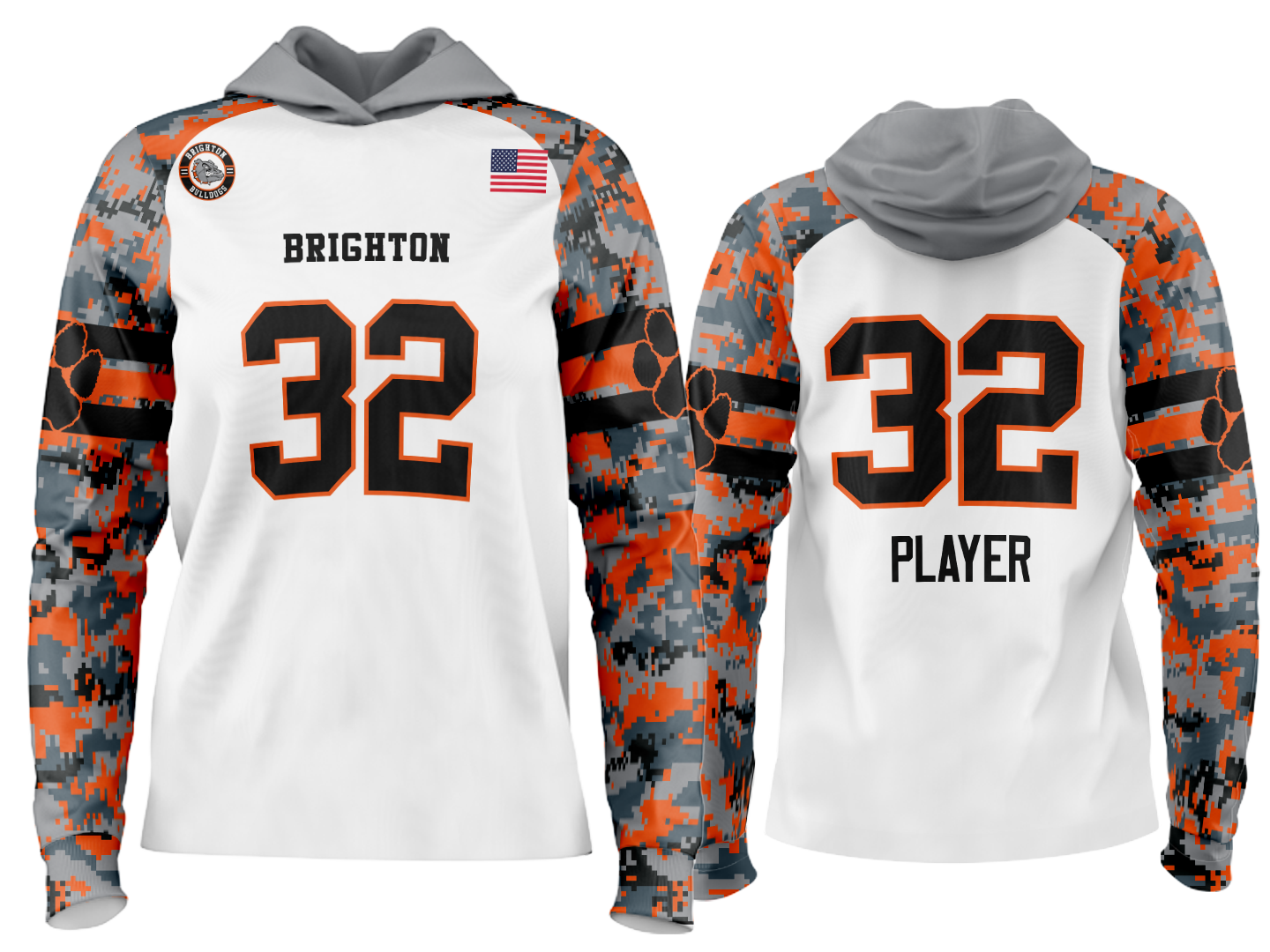 Custom Team Hoodie - Camo White