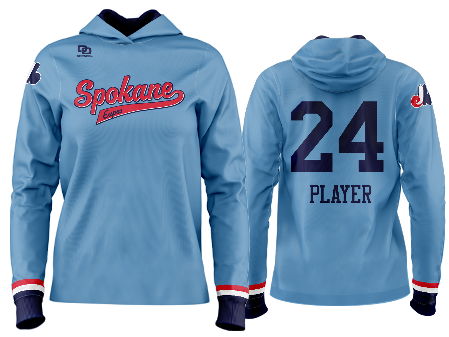 Custom Team Hoodie - College Blue