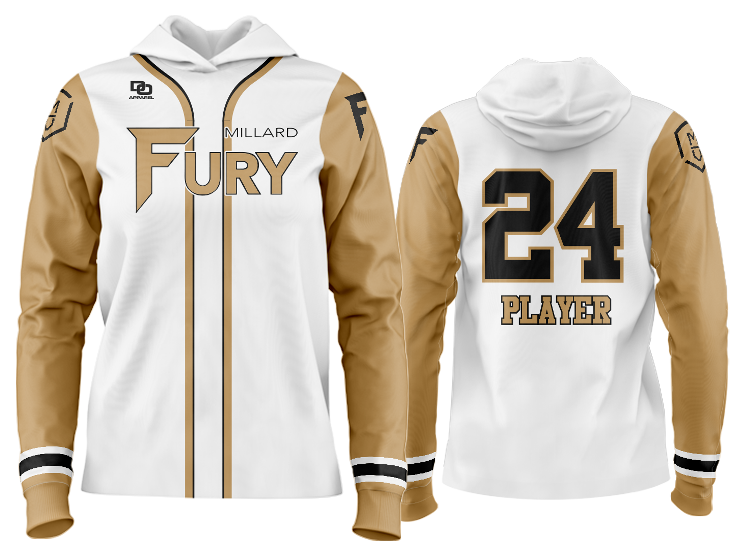 Custom Team Hoodie - Duke White