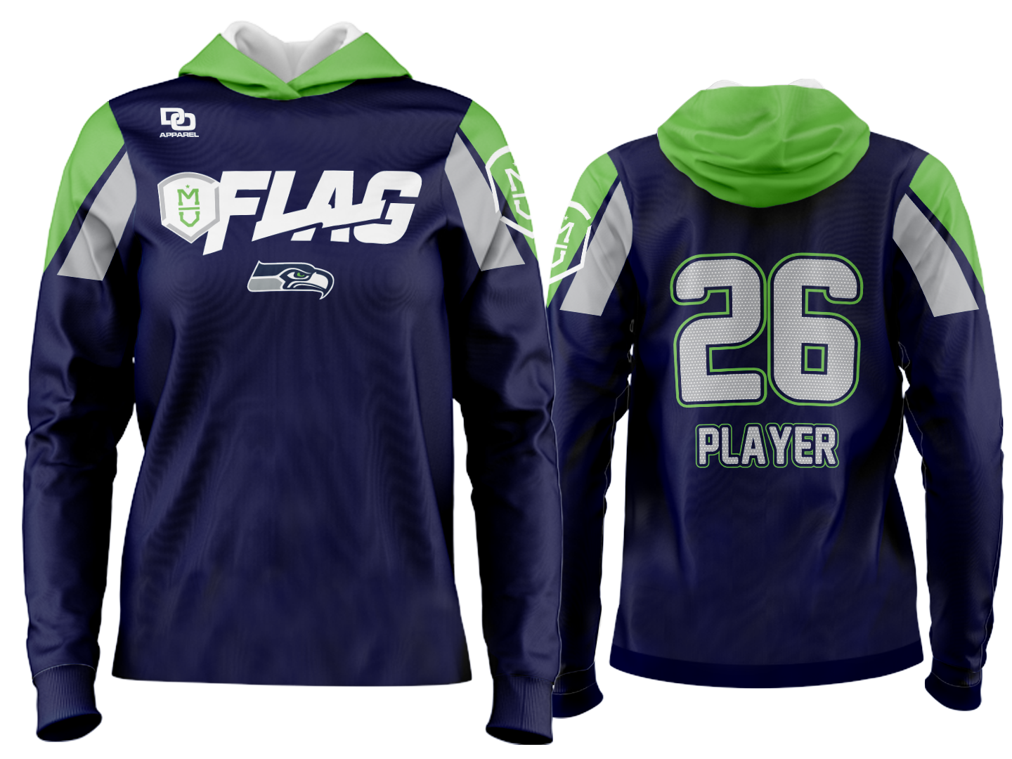 Millard Custom Team Hoodie - Seahawks