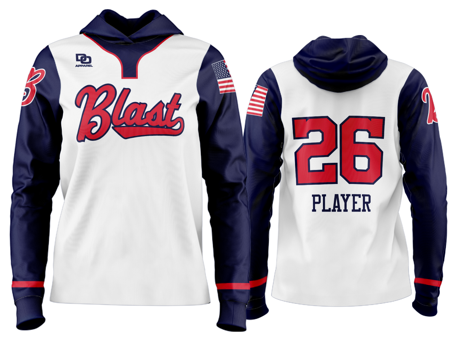 Custom Team Hoodie - White