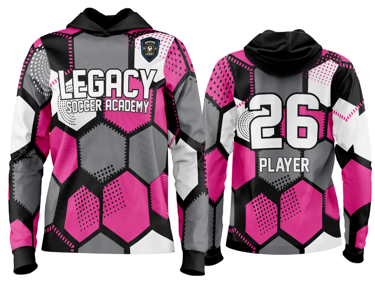 Custom Team Hoodie - Hot Pink