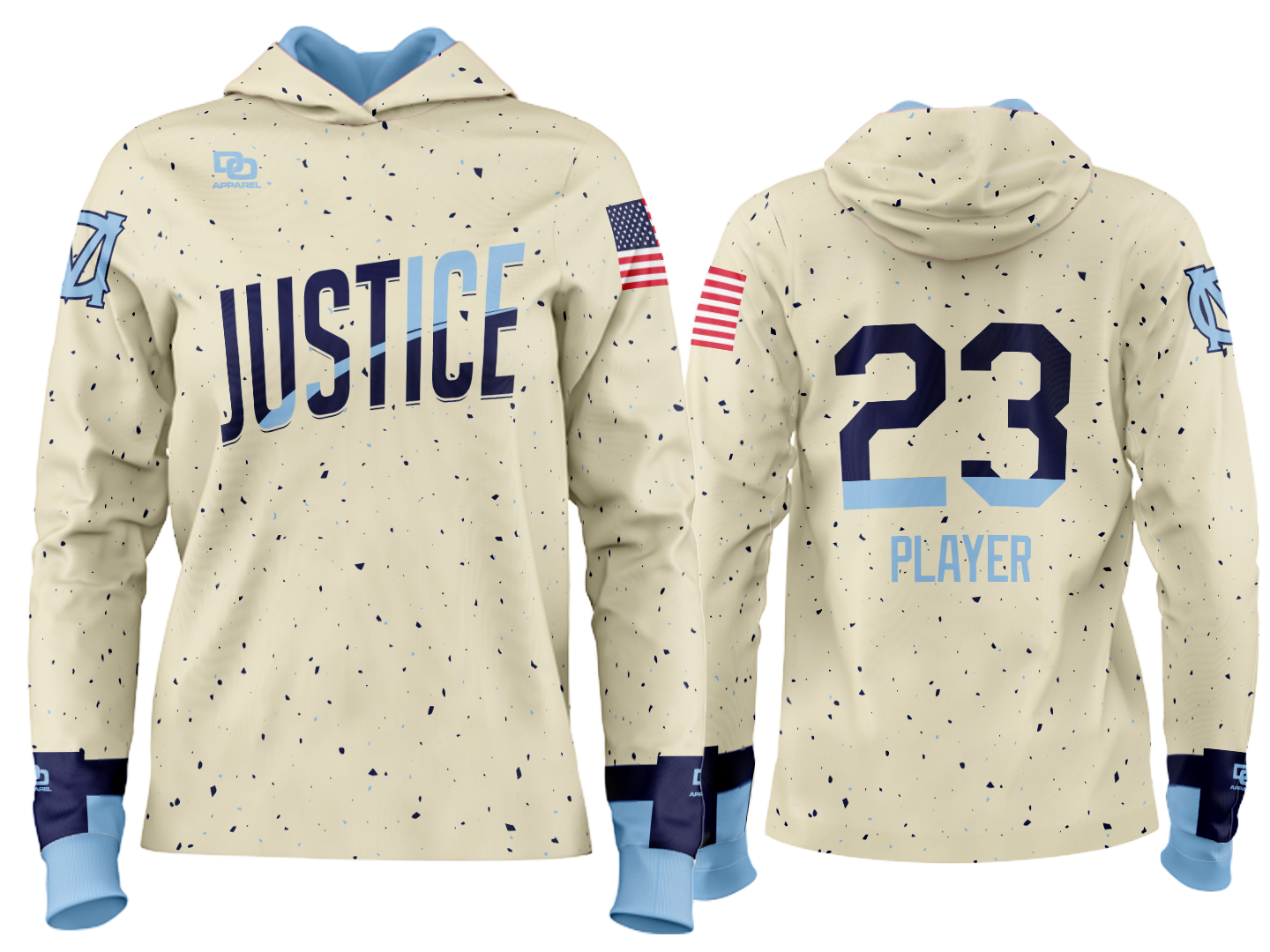 Custom Team Hoodie - Cream/Navy Splatter