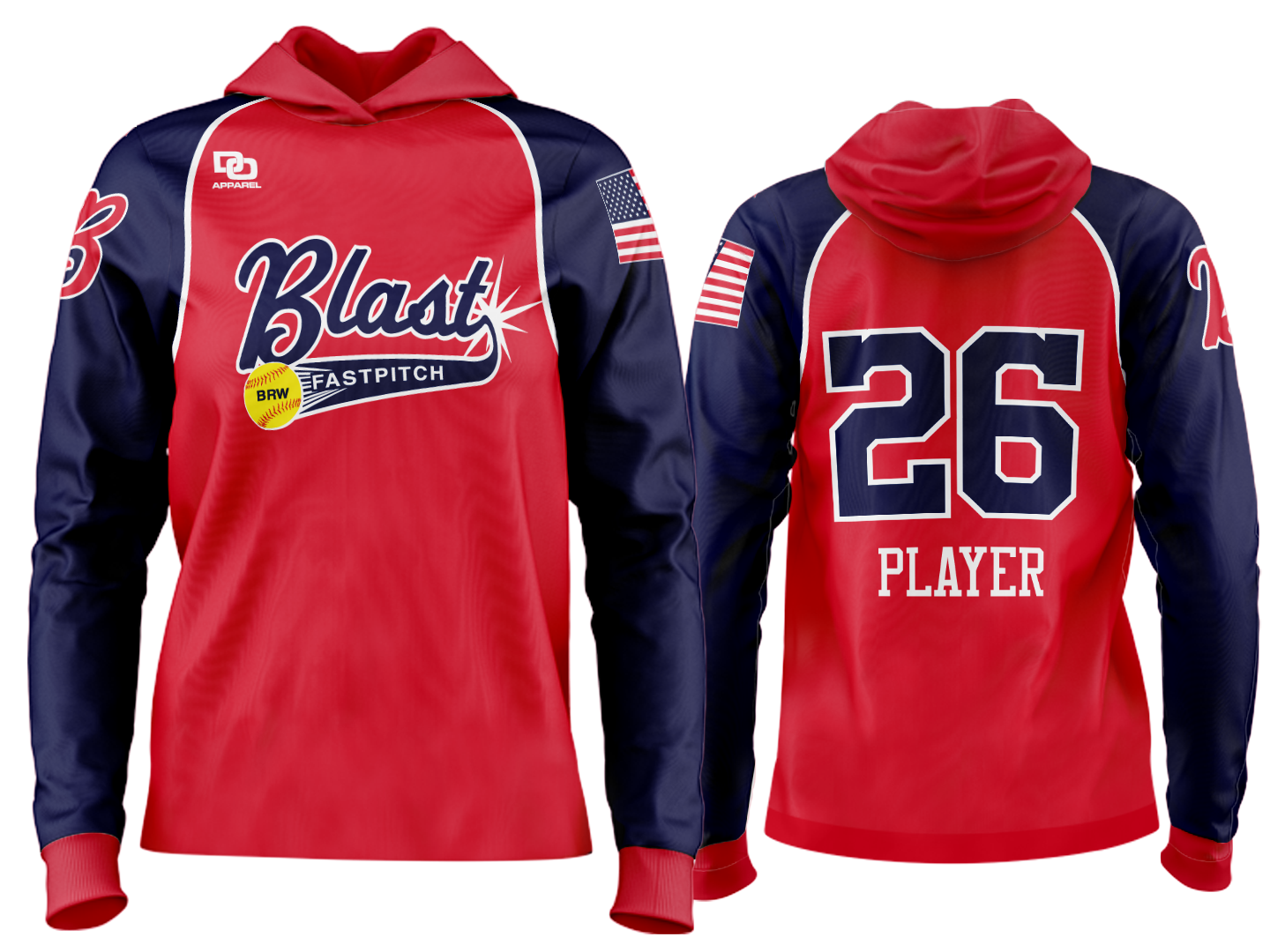 Custom Team Hoodie - Red