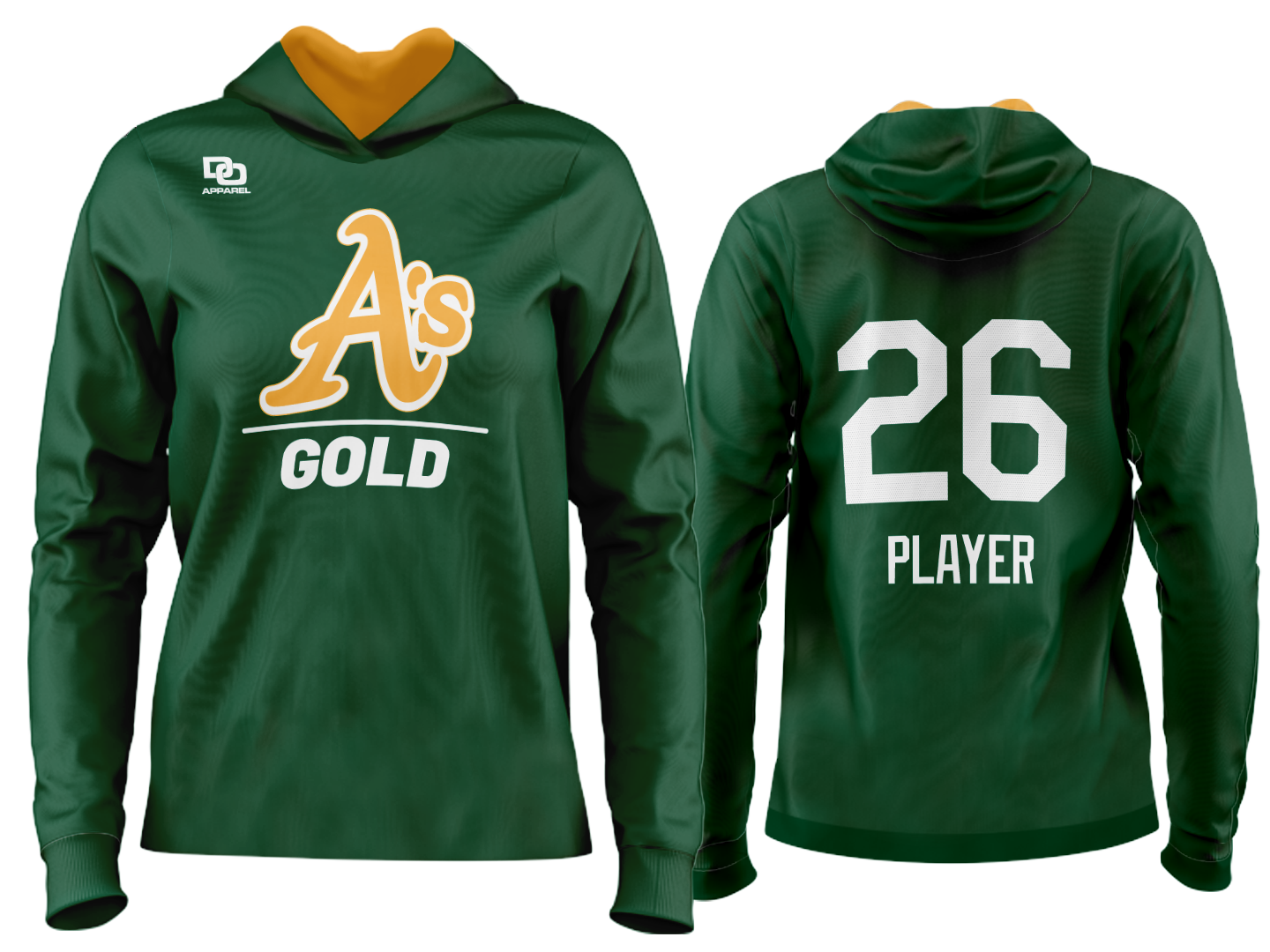 Custom Team Hoodie - Pine/White