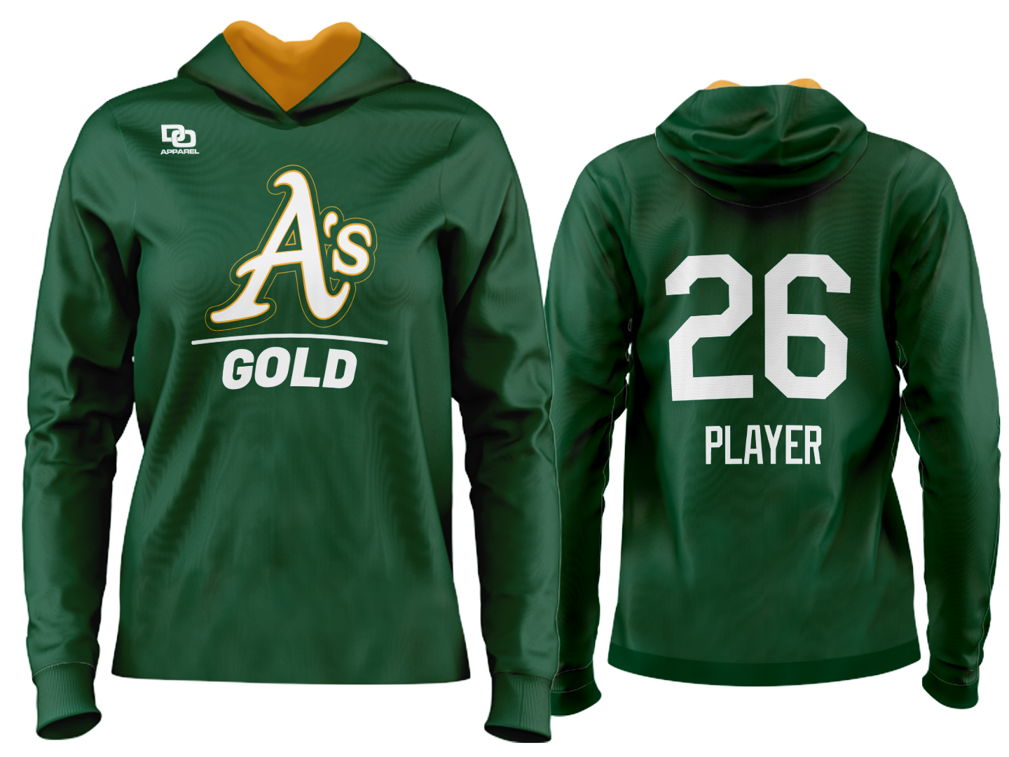 Custom Team Hoodie - Pine/White