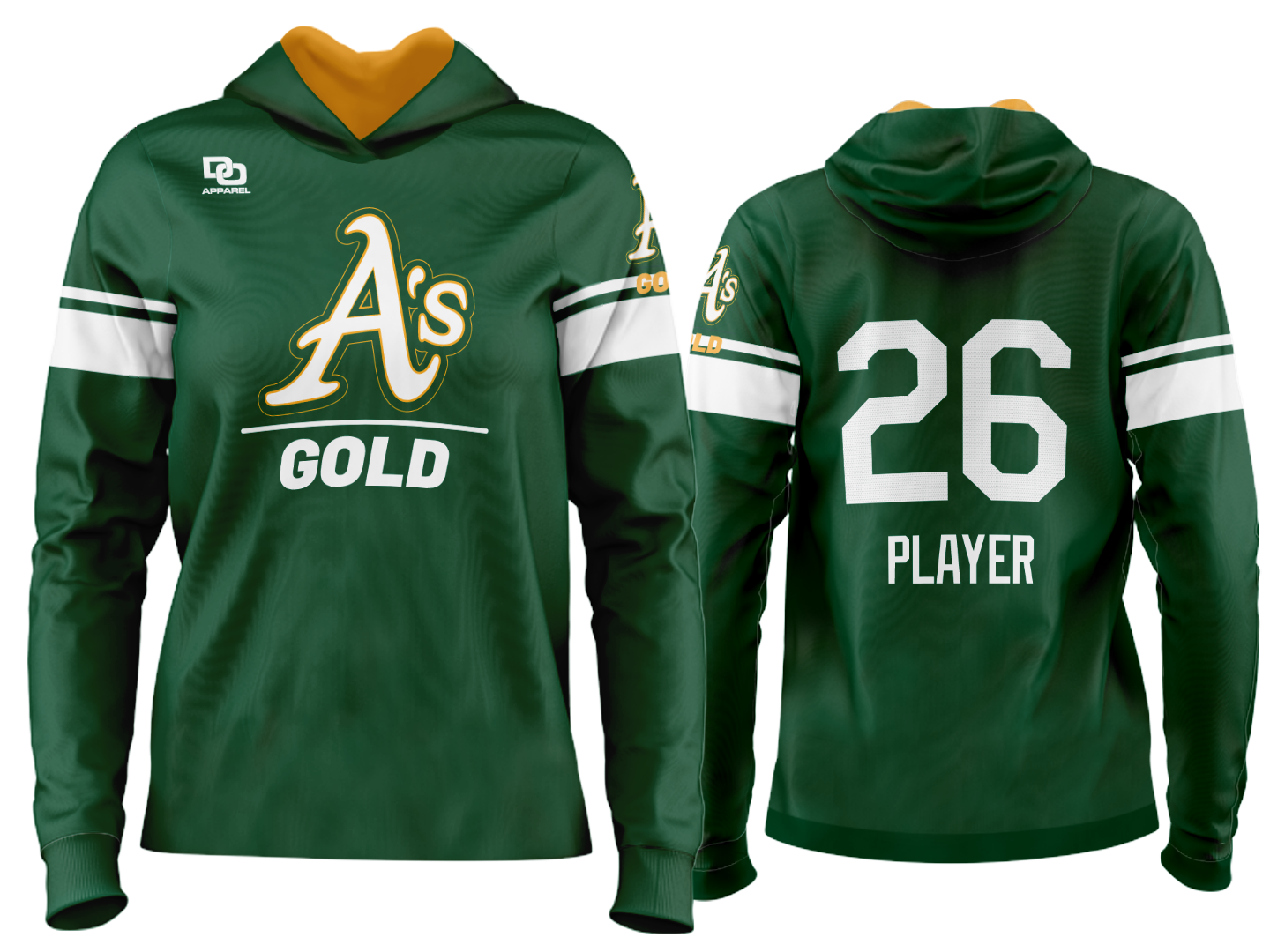 Custom Team Hoodie - Pine/White