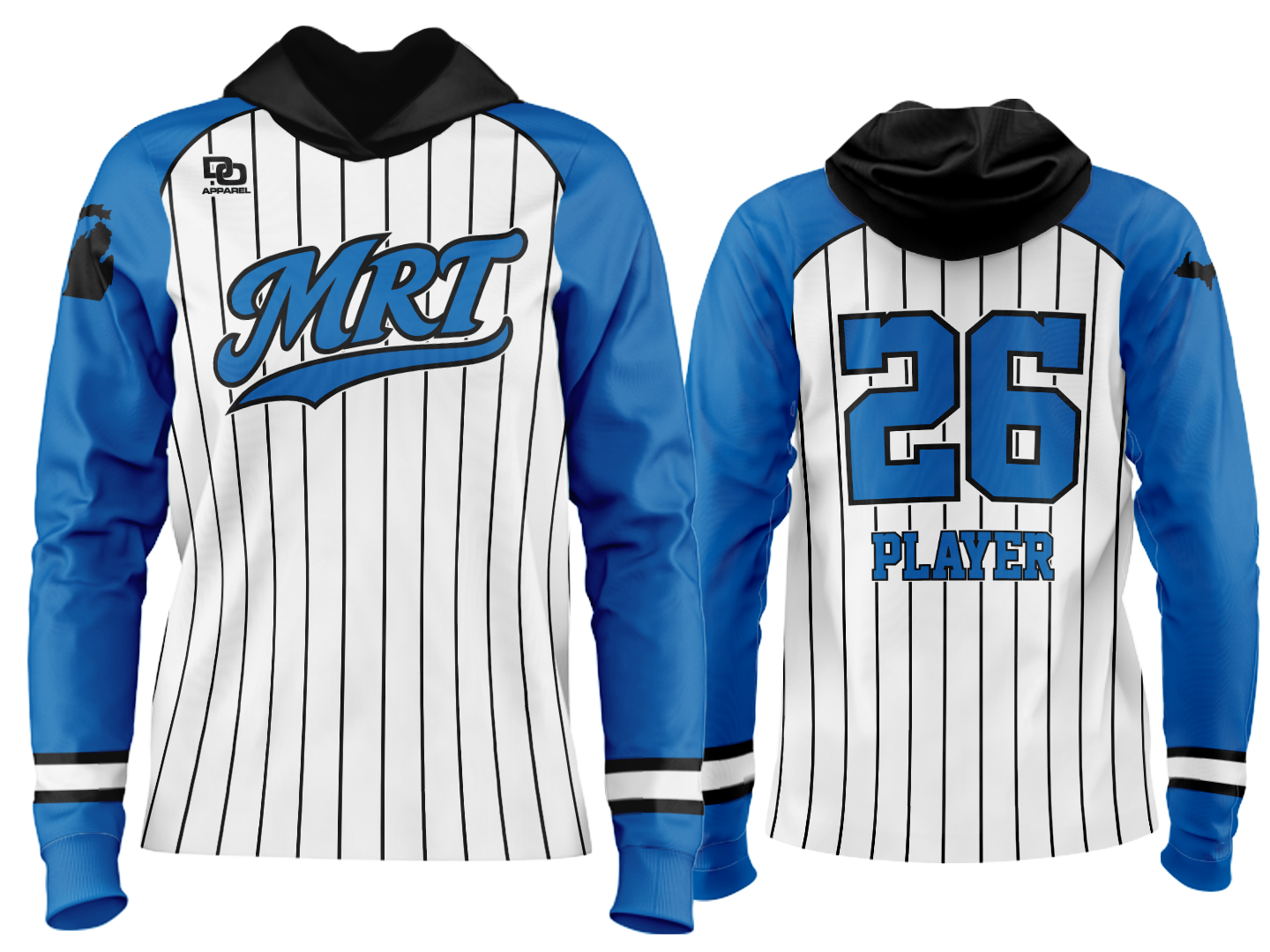 Custom Team Hoodie - White Pinstripe