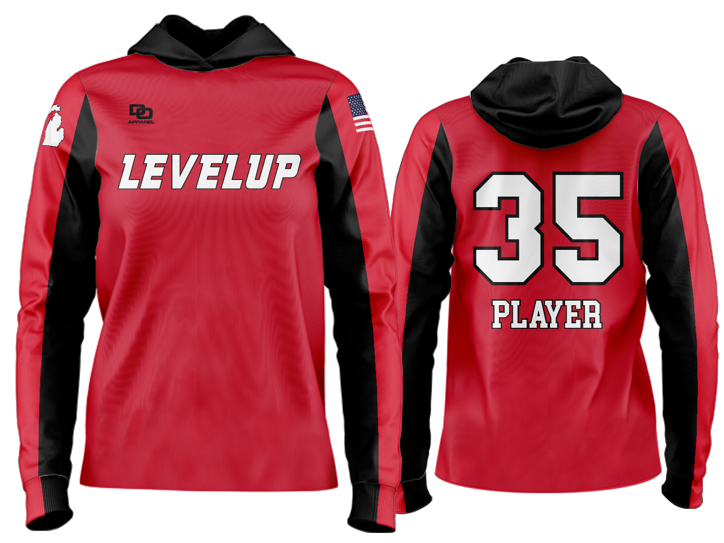 Custom Team Hoodie - Red/Black