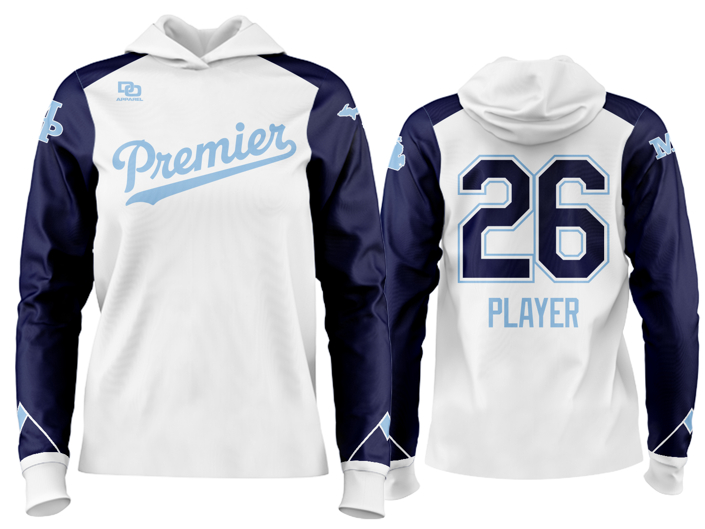 Custom Team Hoodie - White
