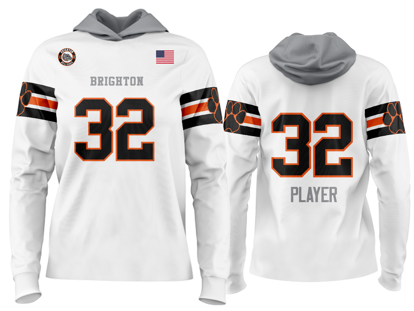 Custom Team Hoodie - White Reverse