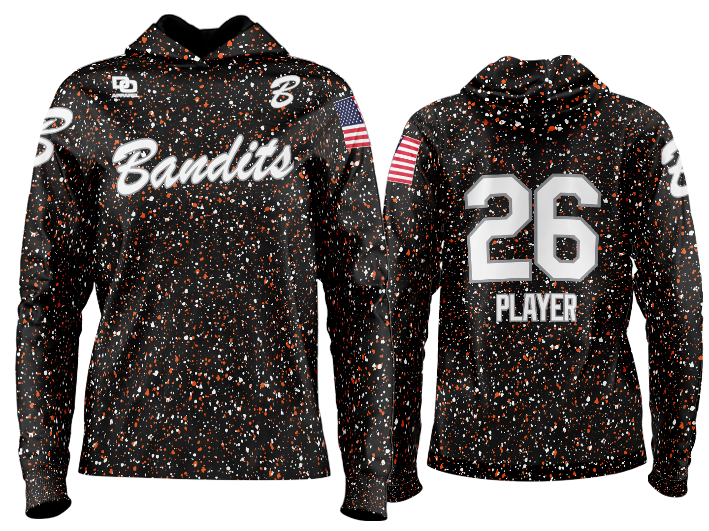 Custom Team Hoodie - Black Splatter