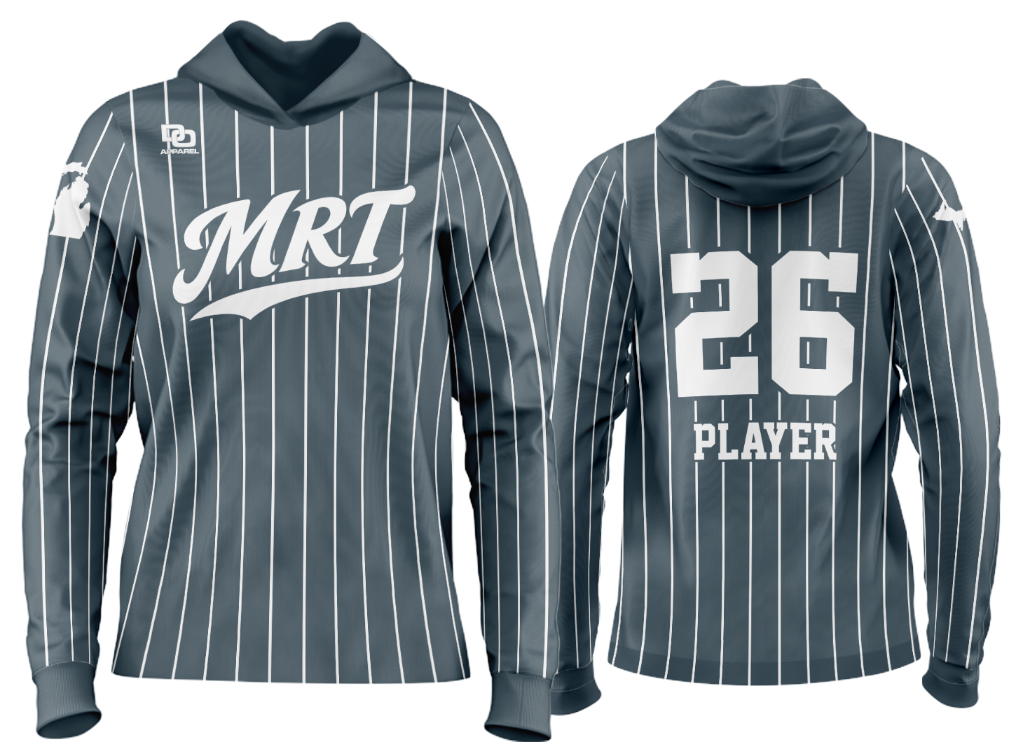 Custom Team Hoodie - Charcoal Pinstripe