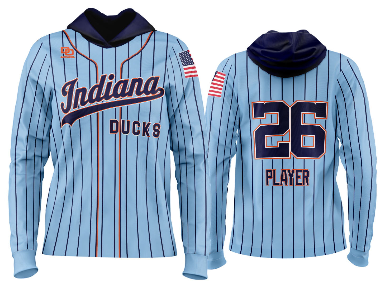 Custom Team Hoodie - Columbia Pinstripe