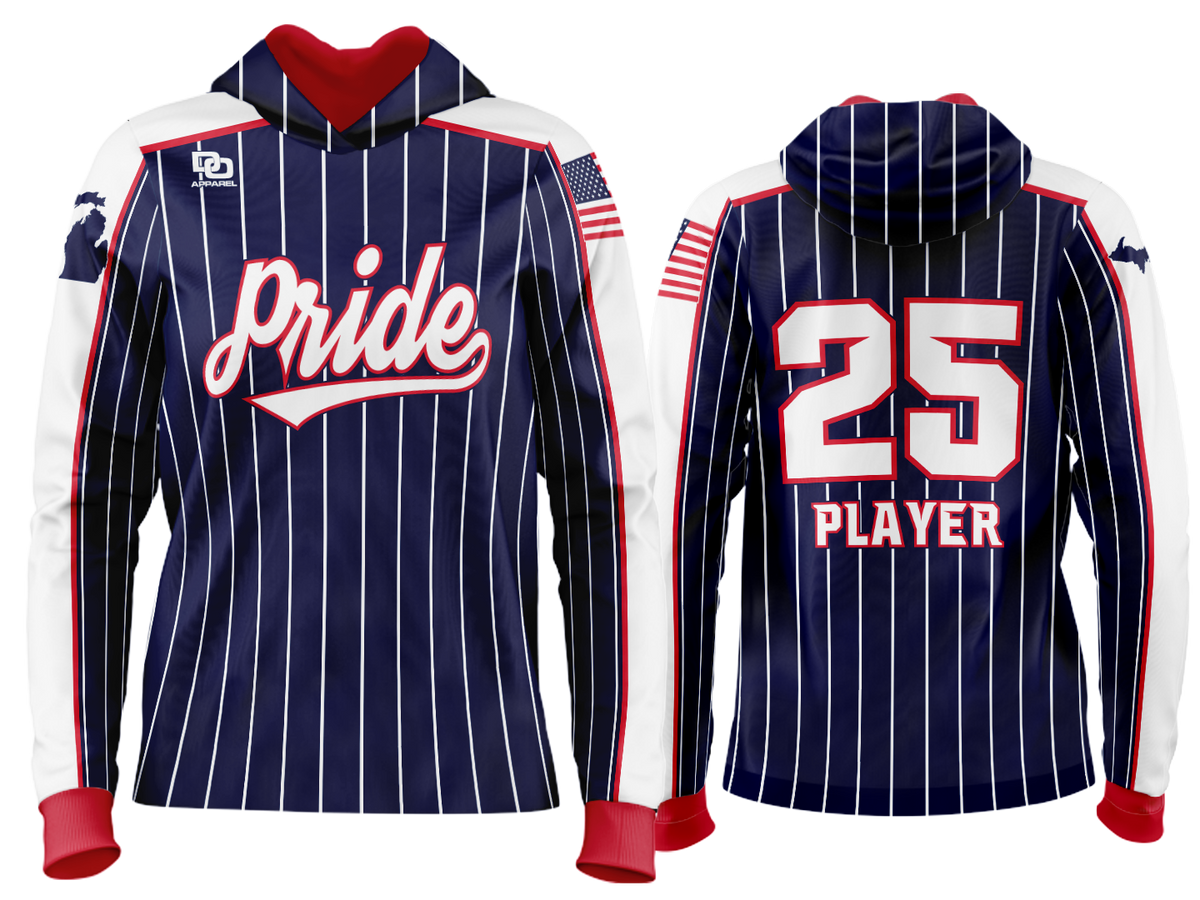Custom Team Hoodie - Navy Pinstripe