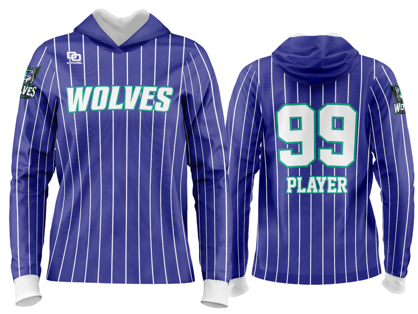Custom Team Hoodie - Purple Pinstripe