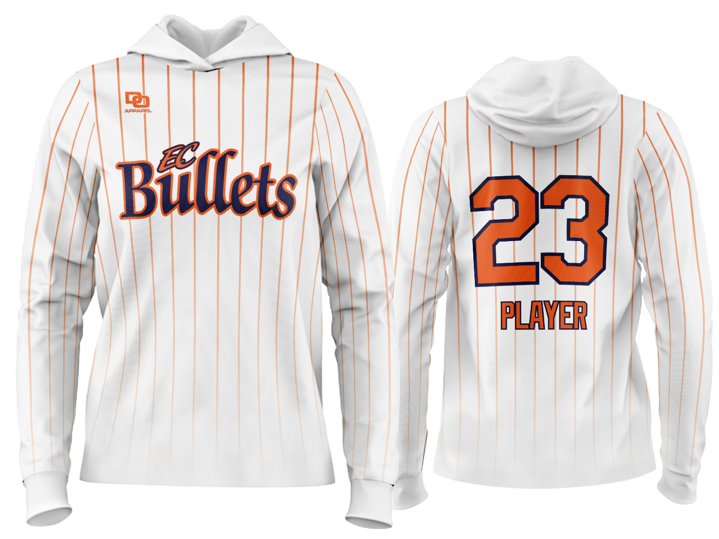 Custom Team Hoodie - White Pinstripe Fade