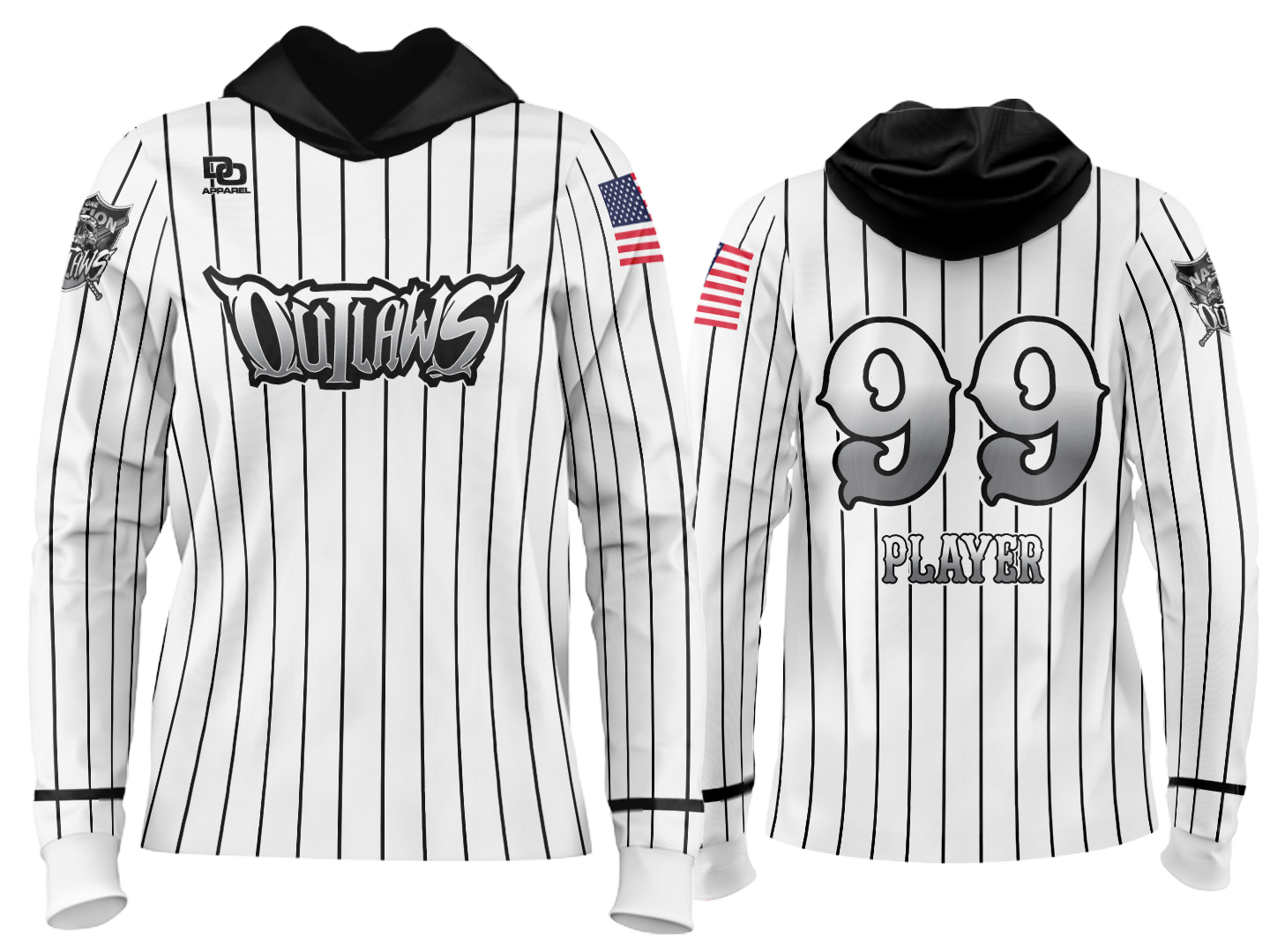 Custom Team Hoodie - 2027 White Pinstripe