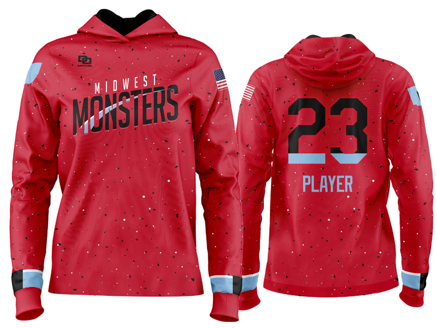 Custom Team Hoodie - Red Splatter