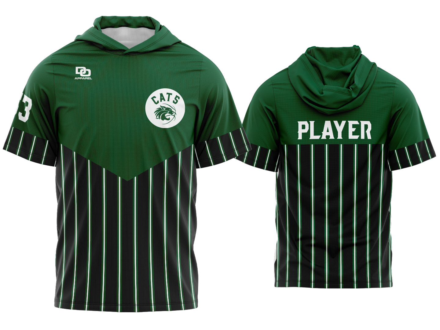 Custom Short Sleeve Hoodie - Green