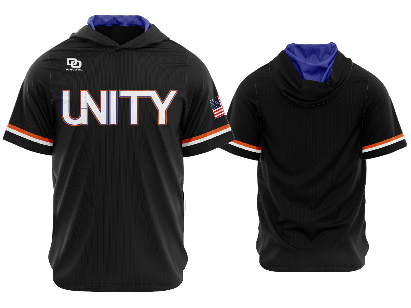 Custom Short Sleeve Hoodie - Black